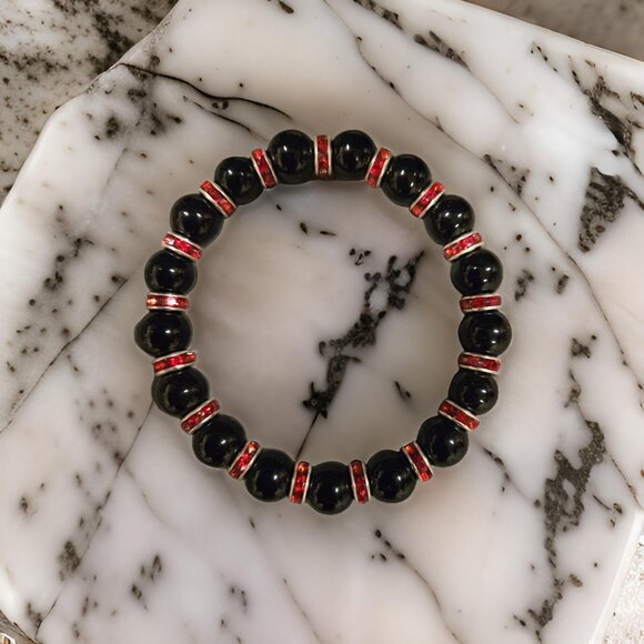 Onyx Bracelet ~ 10mm beaded - Picture 3 of 3